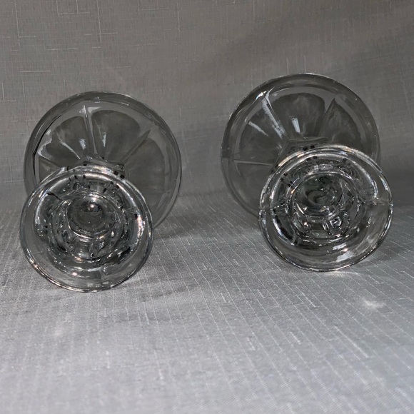 VINTAGE 2PCS Antique Crystal Clear Glass Candlestick Candle Holder Home Decor - Picture 4 of 10